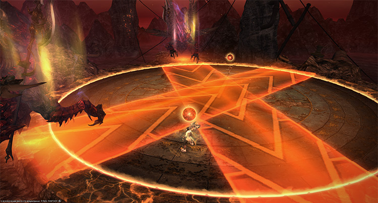 Spreading out “Flaming Halberd” AoEs during “Soar” / Final Fantasy XIV