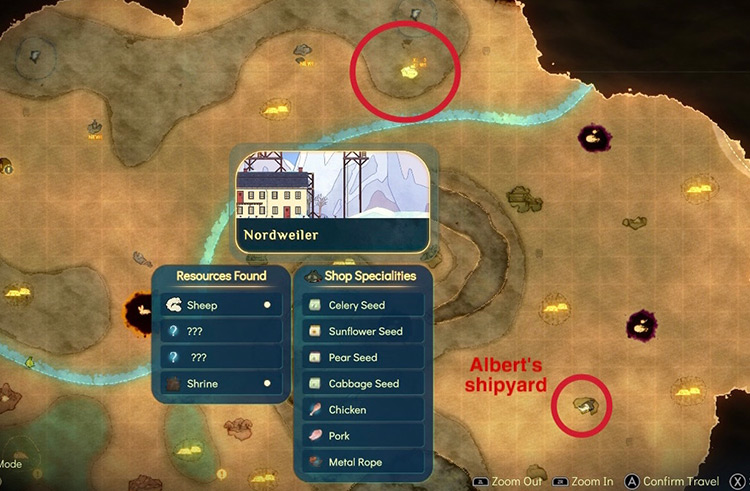 Nordweiler is located on the winter side of the map / Spiritfarer