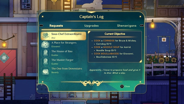 These dishes will change depending on the spirits you talk to / Spiritfarer