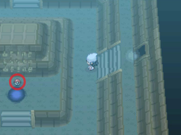 Entering Giratina’s room with an item on the ground / Pokémon Platinum