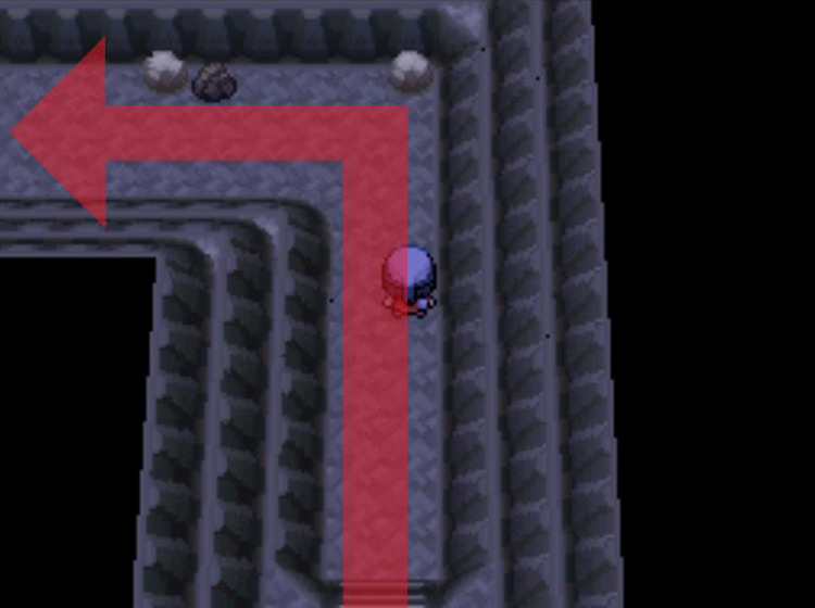 Taking a left at the corner down the stairs / Pokémon Platinum
