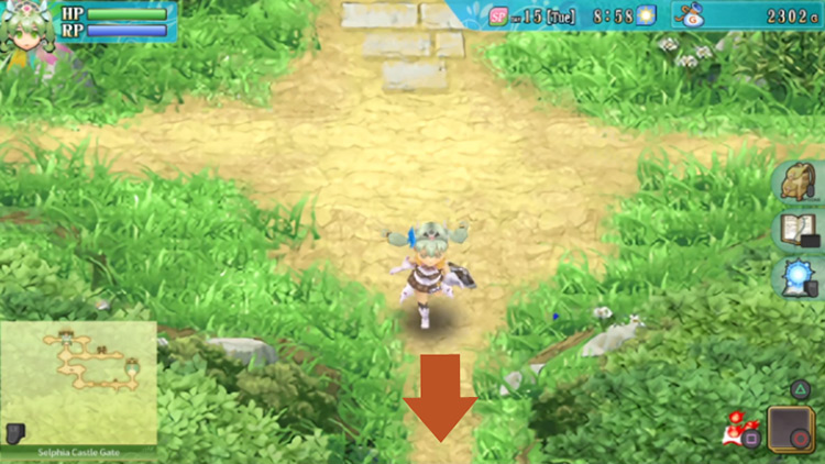 An intersection below Selphia Town Square / Rune Factory 4