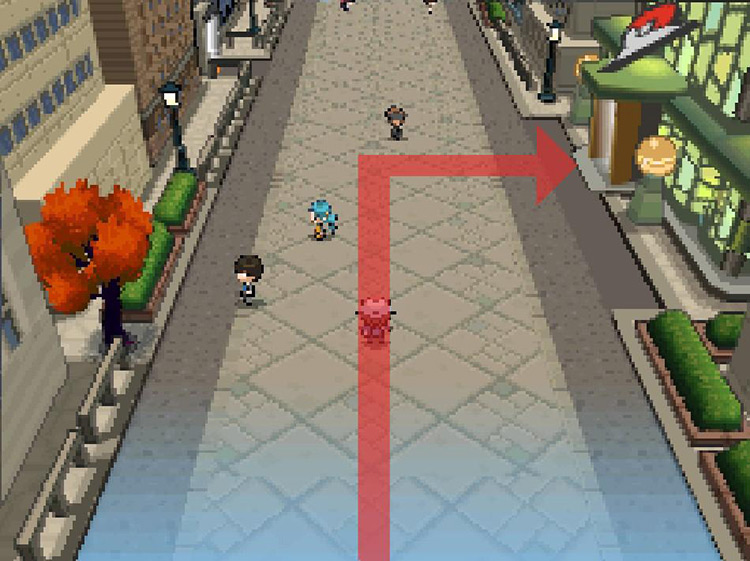 Take your first right into the Castelia City Gym. / Pokemon BW