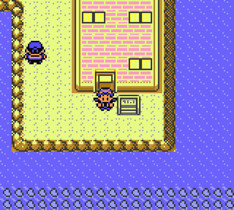 Standing outside Glitter Lighthouse in Olivine City / Pokémon Crystal