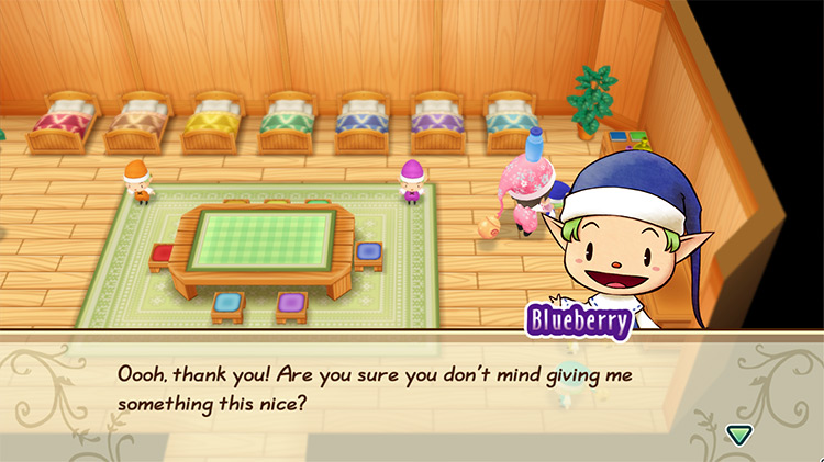 The farmer gives Lotion to Blueberry. / Story of Seasons: Friends of Mineral Town