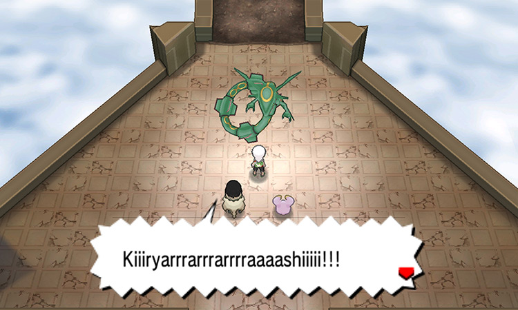Battling Rayquaza on Sky Pillar’s roof / Pokémon ORAS