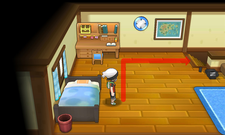 Walking downstairs in the player’s bedroom / Pokémon ORAS