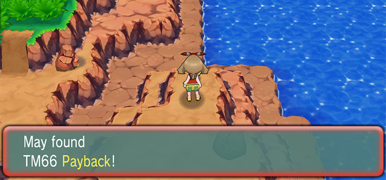 Picking up the Payback TM on Mirage Island (Pokémon Alpha Sapphire)