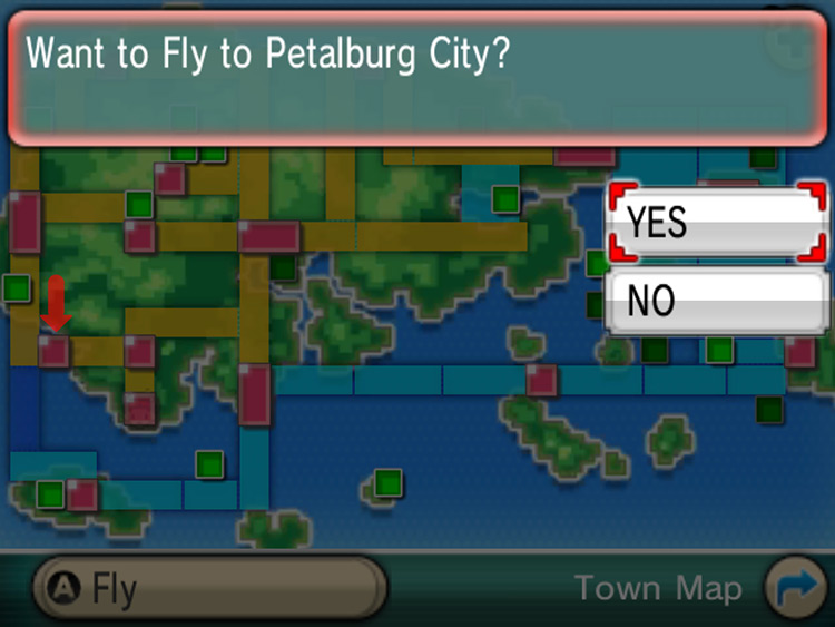 Flying to Petalburg City. / Pokemon ORAS