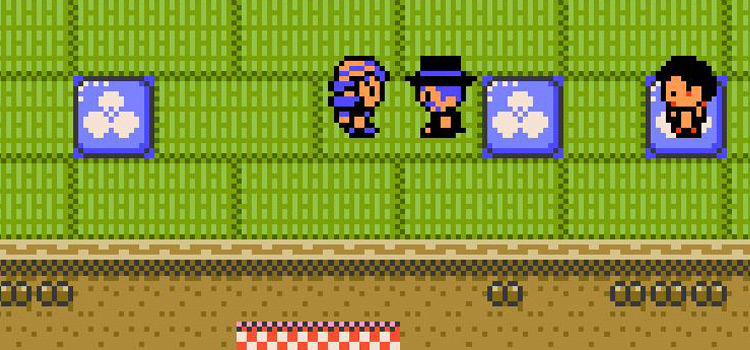 Talking to the Gentleman NPC that gives you Surf (Pokémon Crystal)