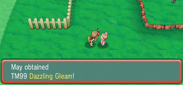 Getting the Dazzling Gleam TM from the girl NPC in Alpha Sapphire