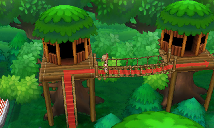 Walking along the tree houses in Fortree City / Pokemon ORAS