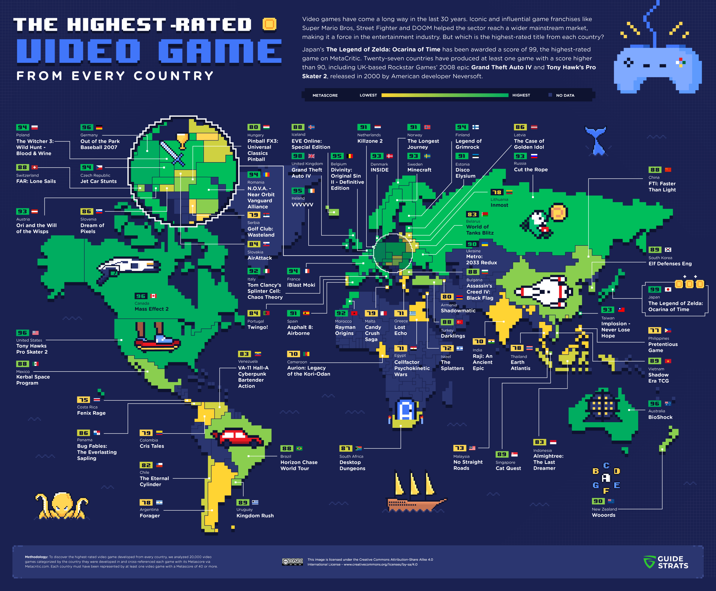 The Highest Rated Video Game in Every Country (Infographic)