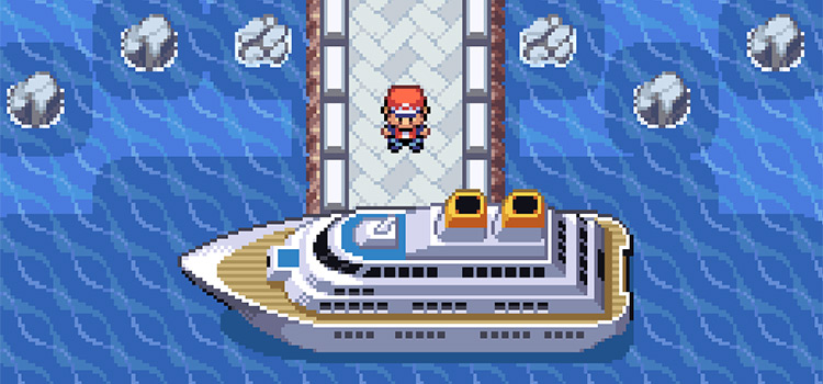 Boarding the SS Anne in Vermilion City (Pokémon FireRed)