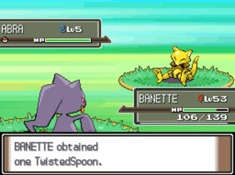 Stealing a TwistedSpoon using a move / Pokémon Platinum