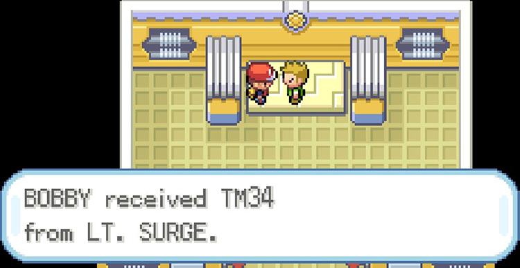 Lt. Surge giving TM34 as a reward / Pokémon FRLG