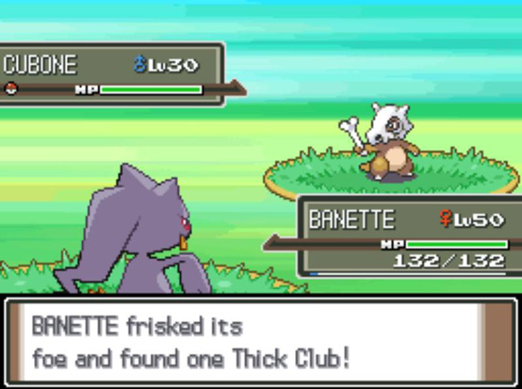 Finding a Thick Club using the Frisk Ability / Pokémon Platinum