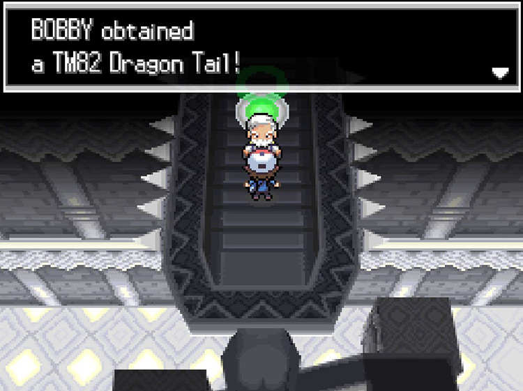 The Gym leader will give you TM82 Dragon Tail. / Pokemon BW