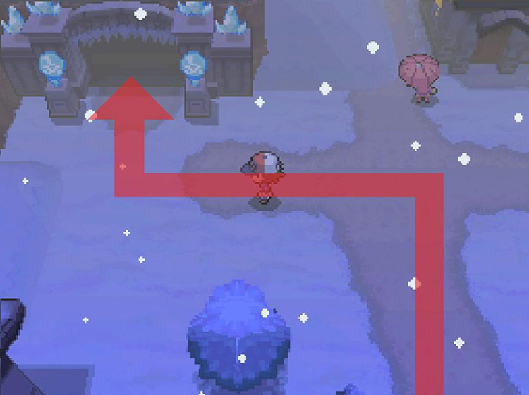 Enter the Icirrus City Gym just ahead. / Pokemon BW