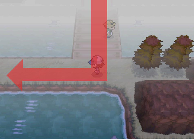 Head west at the end of the bridge. / Pokemon BW