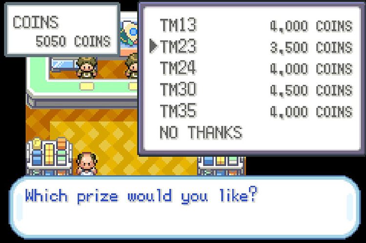 TM23 Iron Tail sells for 3,500 coins. / Pokémon FireRed and LeafGreen