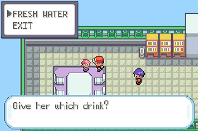 Offer this NPC the Fresh Water. / Pokémon FireRed and LeafGreen
