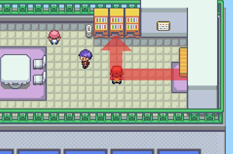 Head towards the vending machines. / Pokémon FireRed and LeafGreen
