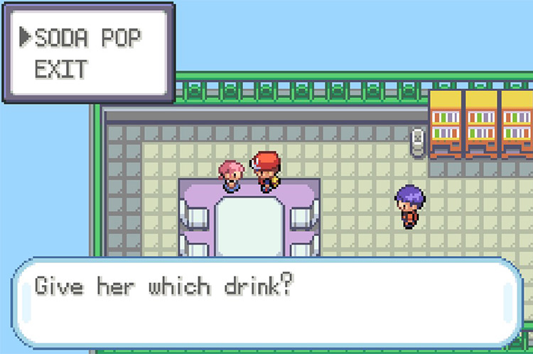 Giving her a Soda Pop. / Pokémon FireRed and LeafGreen
