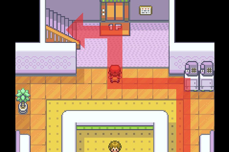 Head up to the second floor. / Pokémon FireRed and LeafGreen