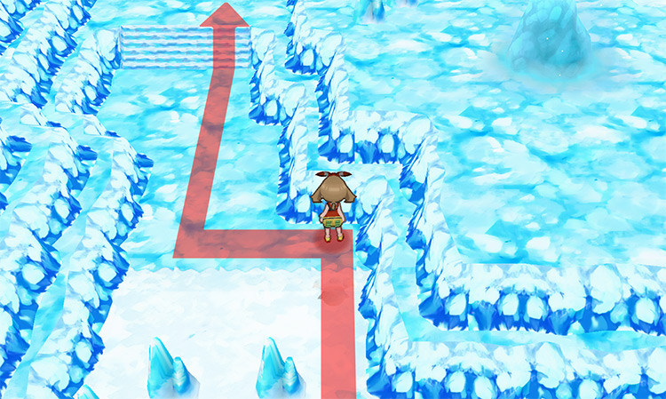 Where you should end up after solving the first ice floor puzzle / Pokémon Omega Ruby and Alpha Sapphire