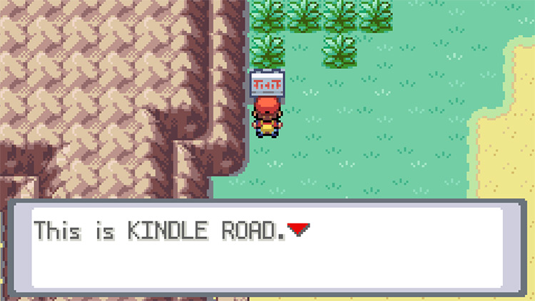 The beginning of Kindle Road, northeast of One Island / Pokémon FireRed & LeafGreen