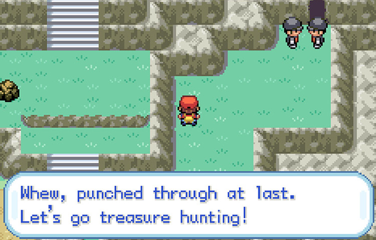 Team Rocket Grunts talking and guarding the Mt. Ember cave entrance / Pokémon FireRed & LeafGreen