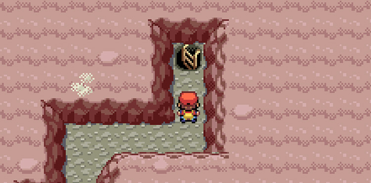 The ladder at the end of the second floor of Mt. Ember cave / Pokémon FireRed & LeafGreen