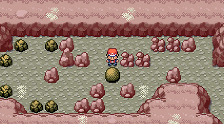 Walking above the boulder and pushing it south to clear the path / Pokémon FireRed & LeafGreen