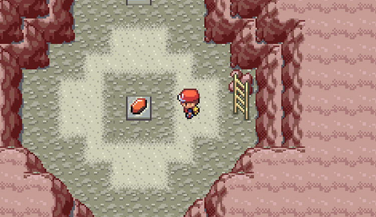 Picking up the Ruby at the bottom of the Mt. Ember cave / Pokémon FireRed & LeafGreen