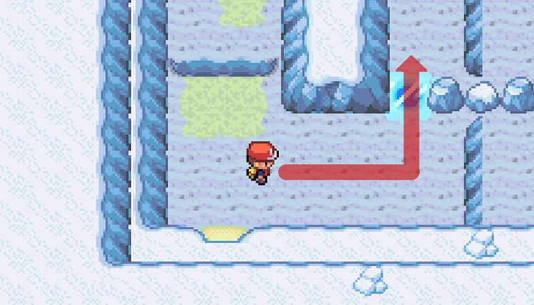 Walk across this ice tile one time (it will crack so do not step on it again.) / Pokémon FRLG