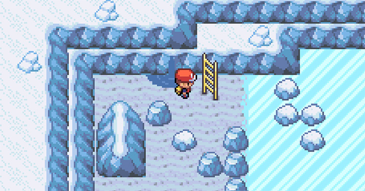 After falling through the ice, take the ladder immediately to the right to head to progress through Icefall Cave / Pokémon FRLG