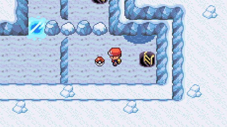 Picking up HM07 Waterfall at the end of Icefall Cave / Pokémon FRLG
