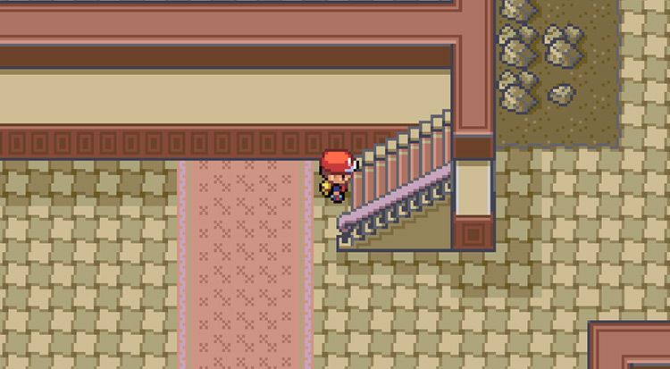 Take the staircase up to the 2nd floor of the mansion / Pokémon FRLG