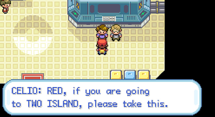 Celio giving us the Tri Pass after Bill asks us to go to Two Island / Pokémon FireRed & LeafGreen