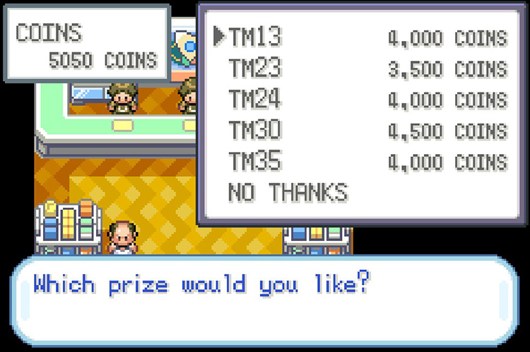 TM13 Ice Beam selling for 4,000 coins. / Pokémon FireRed and LeafGreen