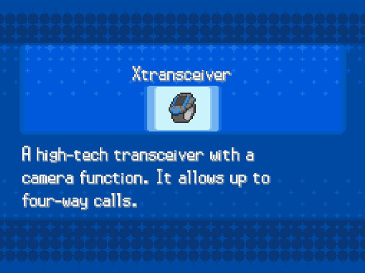 In-game details for the Xtransceiver. / Pokemon BW