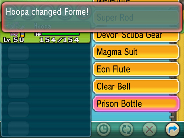 Changing Hoopa’s form. / Pokemon ORAS