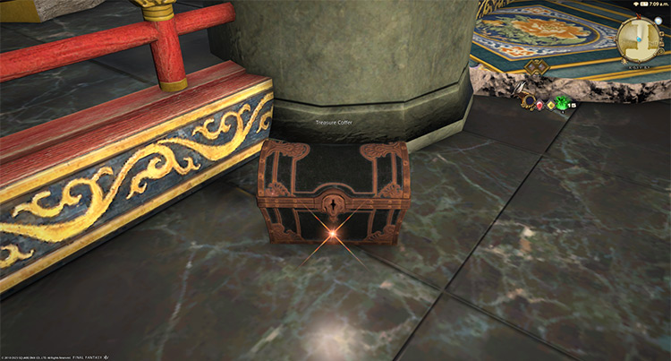 One of the four extra treasure coffers inside Doma Castle / Final Fantasy XIV