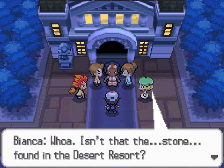 Gym Leader Lenora has possession of the Light/Dark Stone. / Pokemon BW