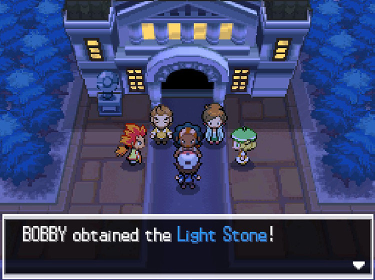 Lenora giving us the Light Stone in Black version. / Pokemon BW