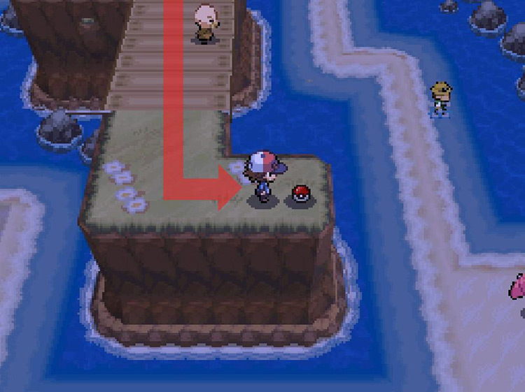 Gram 2 is in a Poké Ball at the end of the bridge. / Pokemon BW
