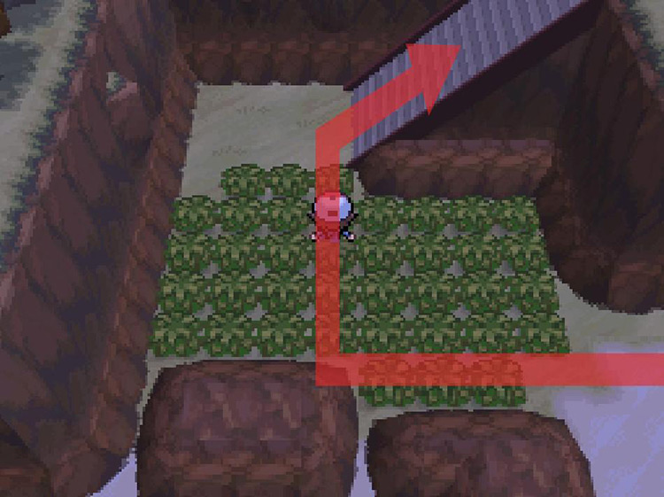 Take the stairs back to the upper level. / Pokemon BW