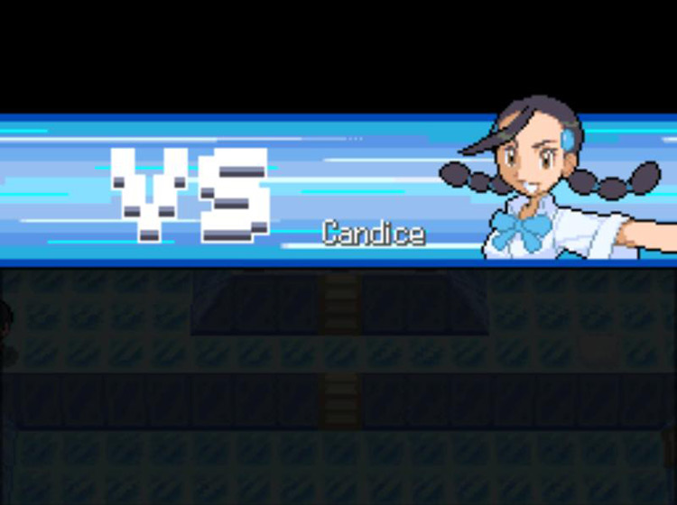 Challenging Leader Candice to battle. / Pokémon Platinum