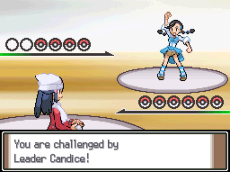 Battling Snowpoint’s Gym Leader, Candice. / Pokemon Platinum